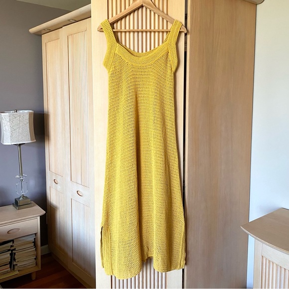 Zara crochet knit midi dress yellow - Picture 4 of 8